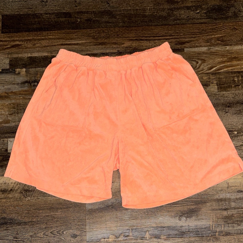 Women's Terry Pull-On Athletic Shorts in Peach